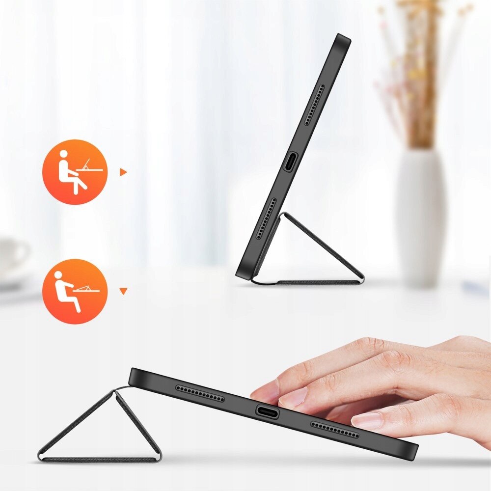 Husa Dux Ducis Domo pentru iPad Pro 11 (2024) M4, 5th gen (A2836/A2837/A3006), folio cu suport si slot pentru Apple Pencil, policarbonat + textil, negru, VT8GJXXCZC