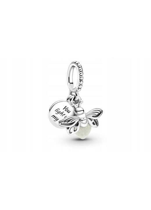 Pandora, charms, argint, 11,30x11,30x4,10mm, stralucitor in intuneric