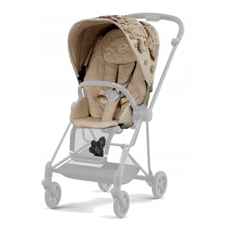 Üléshuzat babakocsihoz, Cybex Mios 3.0 Seat Pack, Simply Flowers - Nude Beige, kényelmes betéttel, UV-védelemmel