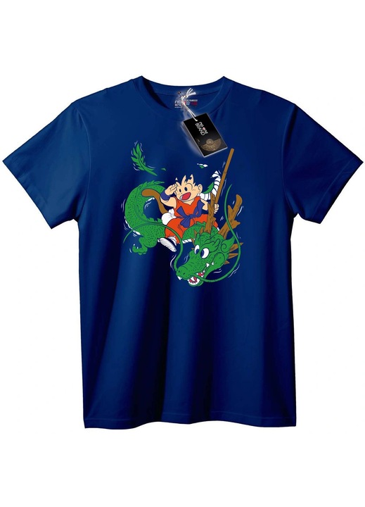 Póló Gokuval, aki Shenronon lovagol, Tengerészkék