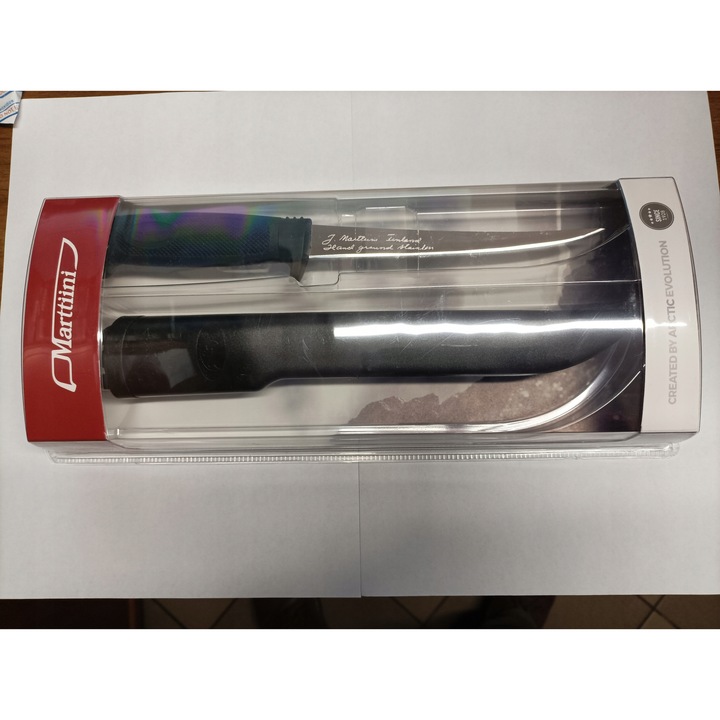 Cutit de filetat Marttiini, 15cm, otel inoxidabil, maner din cauciuc, cu teaca din plastic