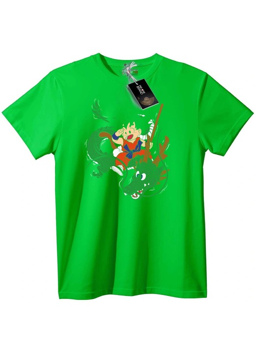 Póló Gokuval, aki Shenronon lovagol, Világoszöld