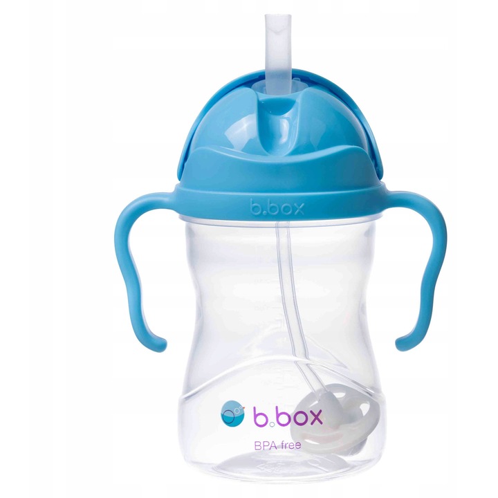 Bidon cu pai B.BOX, set cu bol si bavetica, 240ml, 14x11x7cm