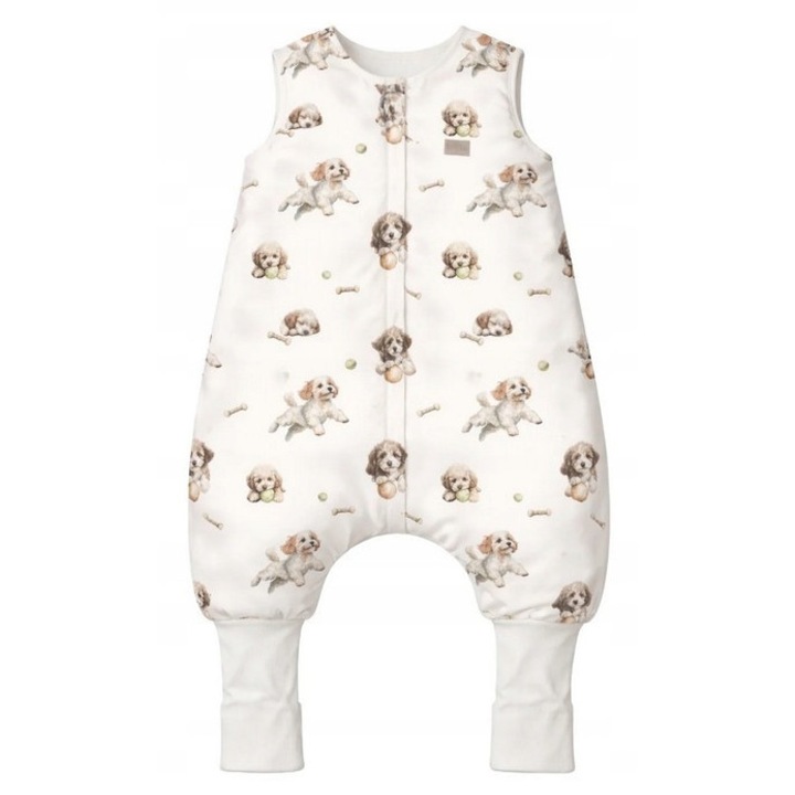 Saci de dormit Koell, model Puppy Love, 80cm, 2 TOG, bumbac premium, muslin, roz