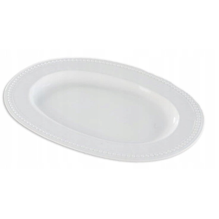 Platou de bucatarie Villa Italia Venice White, oval, 24x34cm, alb, elegant