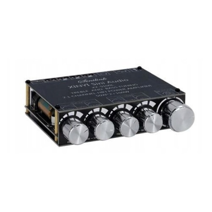 Аудио усилвател XY-S100L 2x50W+100W Bluetooth, 95x88x25mm, 5V-26V