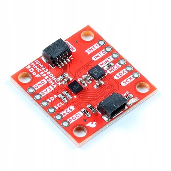 Модул Qwiic 9DoF IMU Sparkfun, ISM330DHCX и MMC5983MA, I2C интерфейс, 2 x Qwiic конектор