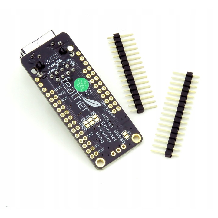 Модул Ethernet FeatherWing Adafruit, 3.3V/5V, 59.2x22.8x17.5mm, комплект с 2 16-пинови голдпин конектора