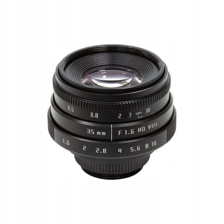 Обектив C-Mount 35mm ArduCam с адаптер C-CS, ръчен фокус, F1.6-F16, 50x35,5mm