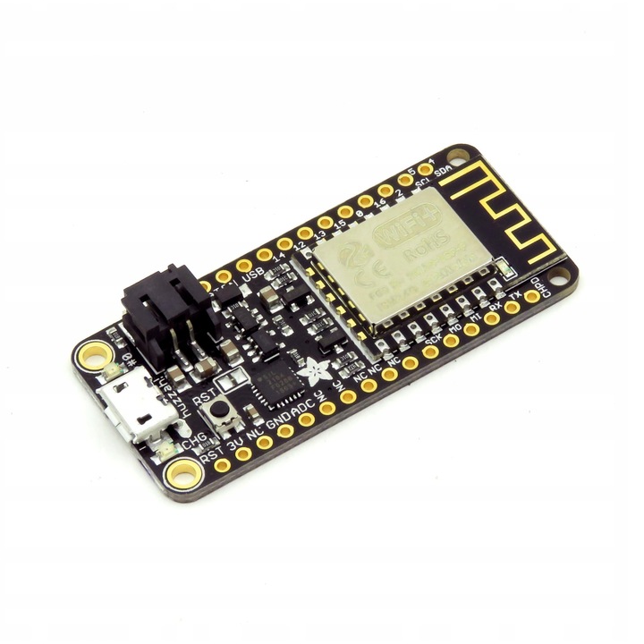 Модул Adafruit Feather HUZZAH WiFi ESP8266, 80MHz, 4MB FLASH, 51x23x8mm