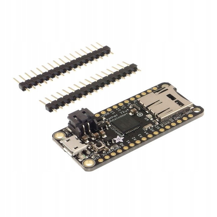 Модул Adafruit Feather 32u4 Adalogger, микроконтролер AVR ATmega32u4, 32kB Flash, 2kB RAM, 51x23x8mm