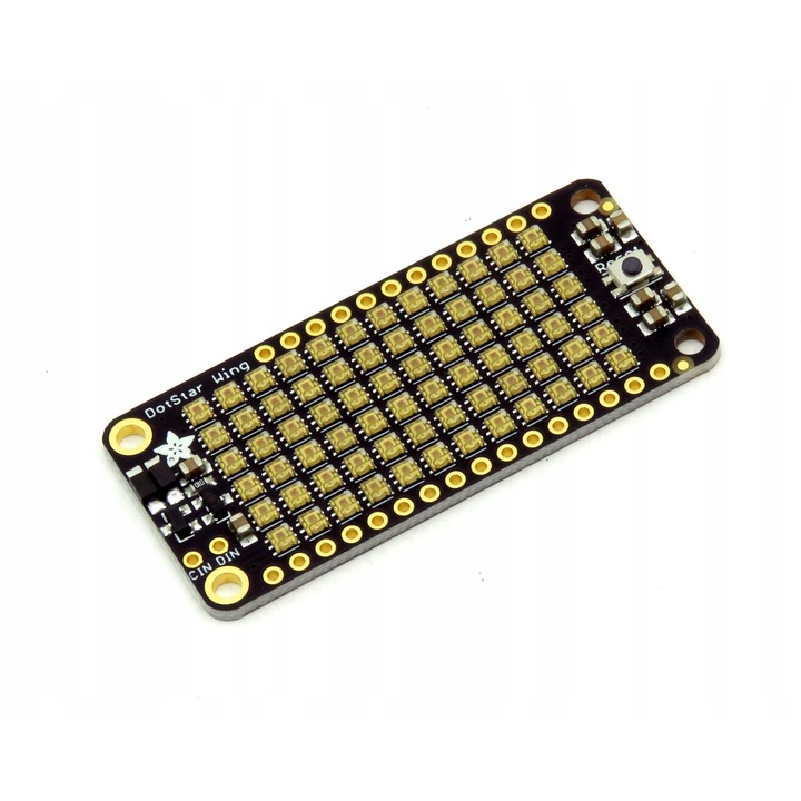 Модул LED DotStar FeatherWing 6x12, Adafruit, индивидуален контрол на цвета, USB, 50x23x3,5мм, комплект с 2 конектора
