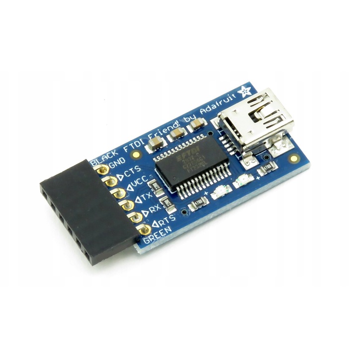 Convertoare USB-UART Adafruit FTDI Friend v1.0, 3,3V/5V, mini USB, 38x17,9x7,7mm, set complet