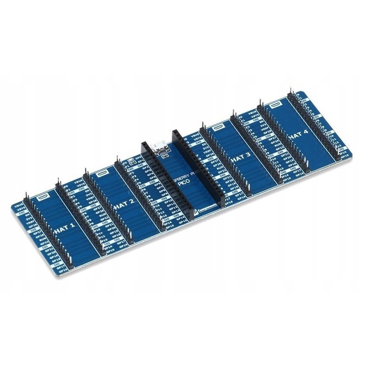 Expander pinuri 4 canale pentru Raspberry Pi Pico, 2x20 pini, microUSB, 168,6x52,3mm