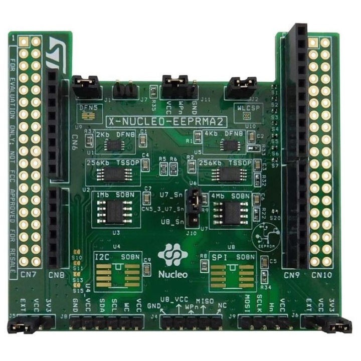 Модул за разширение X-NUCLEO-EEPRMA2, STMicroelectronics, EEPROM M24xx и M95xx, I2C/SPI интерфейс, съвместим със STM32 Nucleo