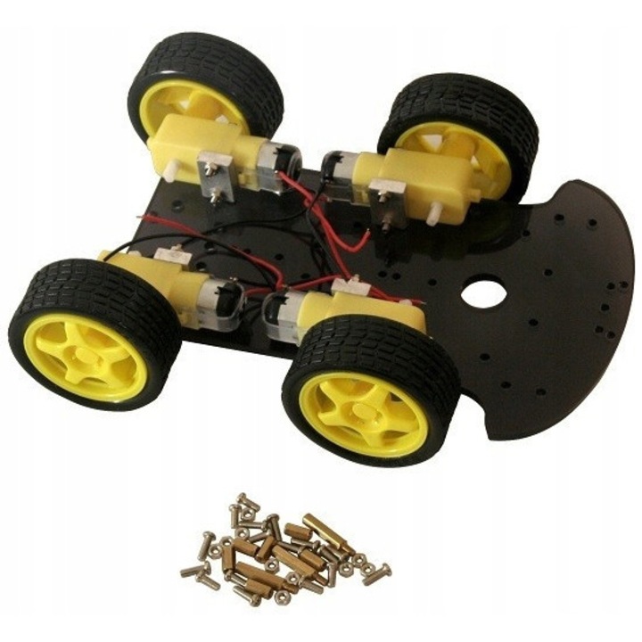 Set masina 4WD, 4 motoare DC, 4 roti, dimensiuni 213x100x4,5mm
