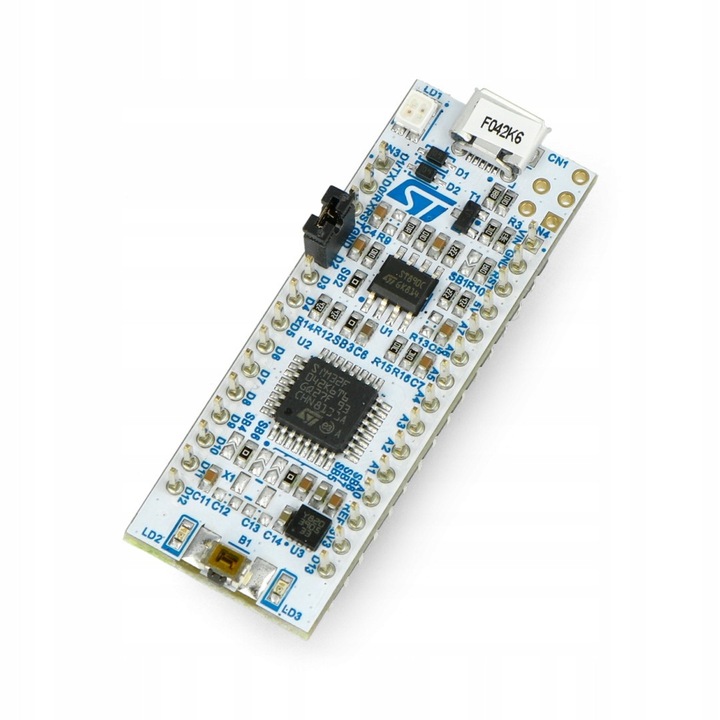 Модул микроконтролер STM32 NUCLEO-F042K6, 32-битов ARM Cortex M0, 48 MHz, 32 kB Flash, 6 kB SRAM, съвместим с mbed, интерфейси I2C, SPI, CAN, 2 x USART