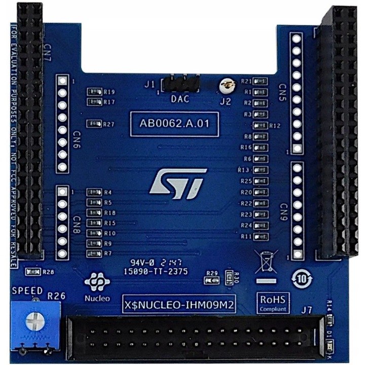Модул STMicroelectronics X-NUCLEO-IHM09M2 за управление на трифазен двигател, 34 пина, с LED и потенциометър