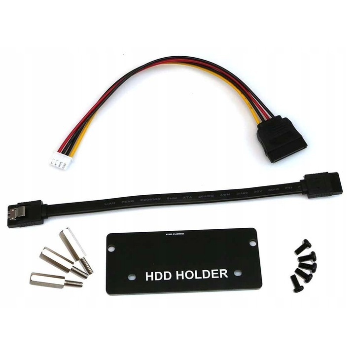 Set montaj HDD Odroid M1, cablu SATA, cablu de alimentare, suport cu suruburi