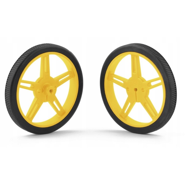 Set de roti Pololu 60x8mm, galbene, pentru motoare cu ax D de 3mm