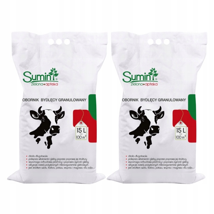 Ingrasamant natural granulant bovin Sumin, set 2 bucati, 15L, pentru imbunatatirea solului