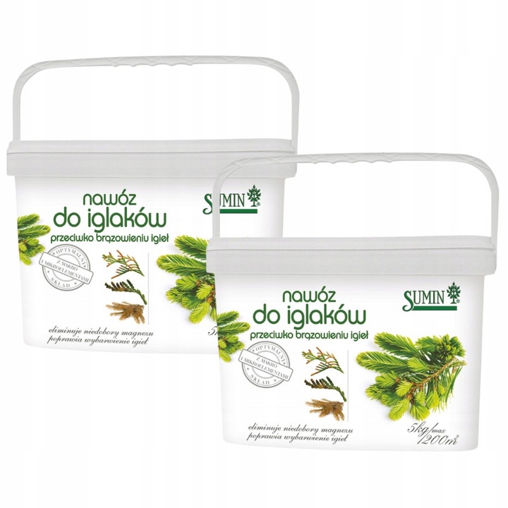 Set 3 bucati ingrasamant Sumin pentru conifere 5kg, previne ingalbenirea acelelor