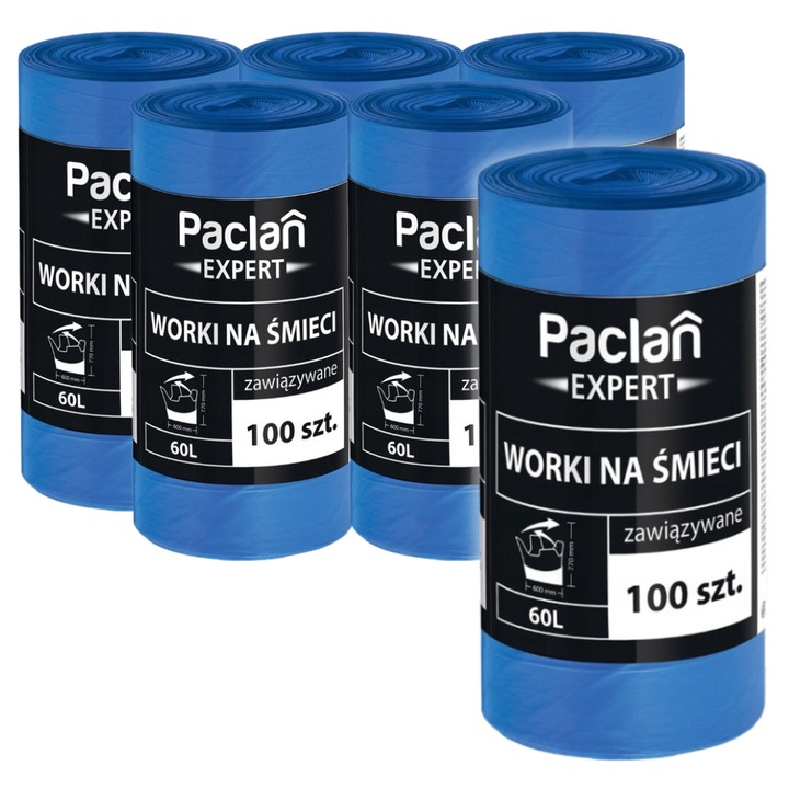 Комплект торби за смет Paclan Expert 60L 6x100 броя