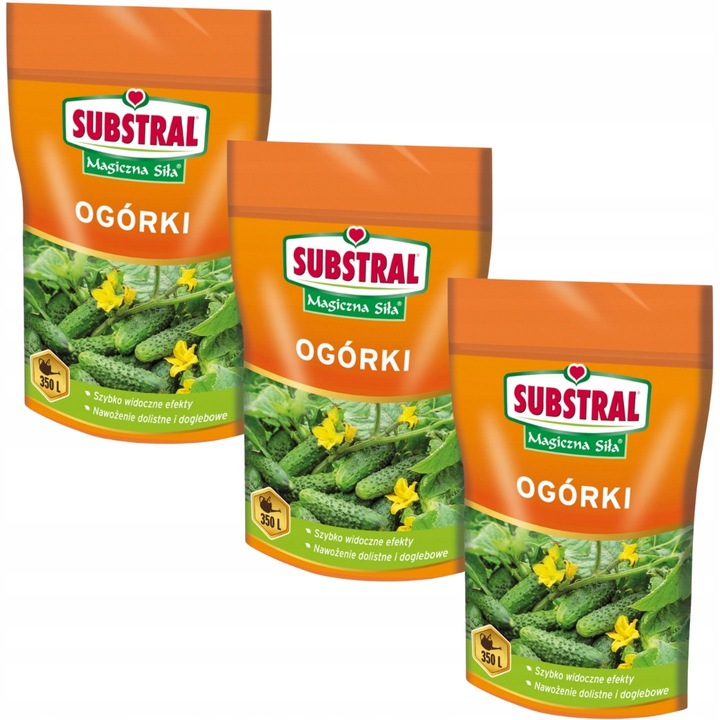 Ingrasamant Substral Magicna Sila pentru Castraveti, set 3 bucati, 350g, 100% solubil in apa, bogat in macro si microelemente