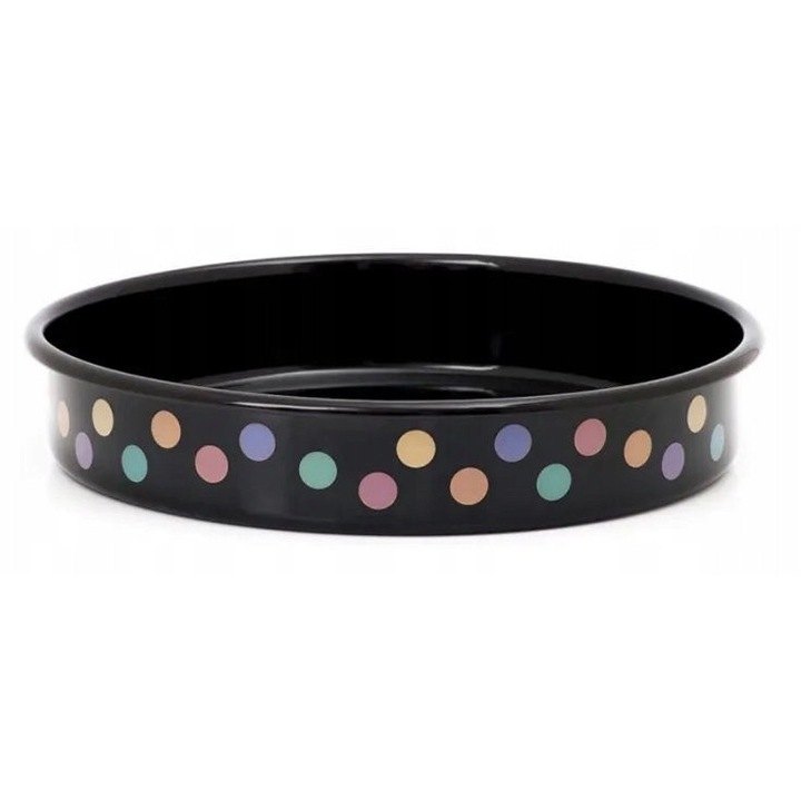 Tava de copt rotunda Metalac, 30cm, 4 litri, neagra, colectia Pastel Dots