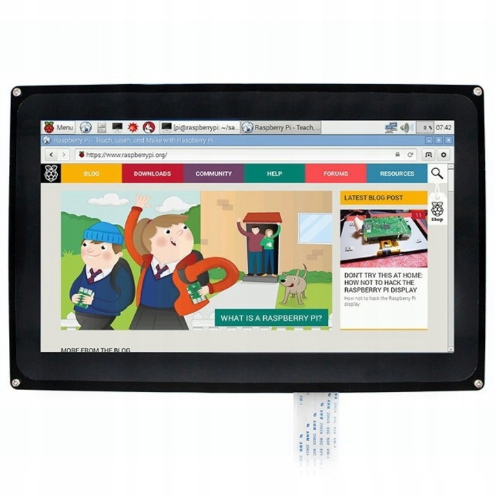 Тъчскрийн Waveshare 10,1'' 1024x600px с корпус, пълен комплект
