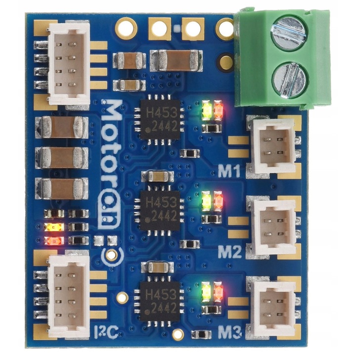Controler motor DC Pololu M3T453, 3 canale, 4,5-44V, 0,8A, dimensiuni 25,4x21,6mm