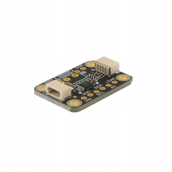 Модул STEMMA QT AD5693R Breakout, 16-битов ЦАП, 2,5V/5V, 25,2x17,6x4,8mm, комплект с 8-пинов златен конектор