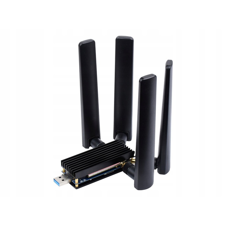 Адаптер USB M.2 B Key WaveShare, поддържа 5G, 4 антени