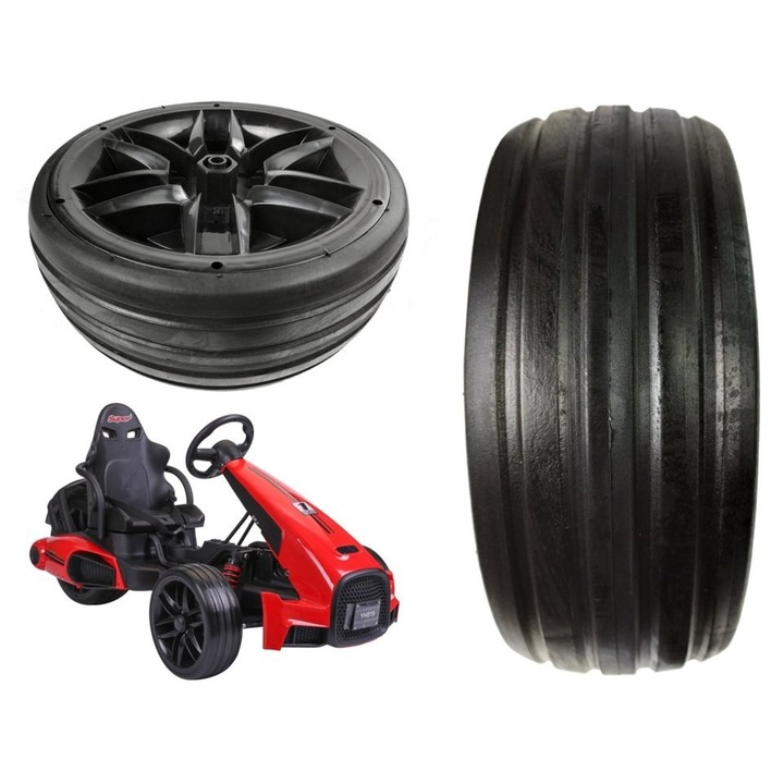 Задно колело за картинг CH9939, Lean Toys, 36x12,5см, черно