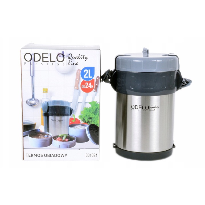 Termos obiadowy 2 l, Odelo, 3 recipiente, inox, 22x13cm