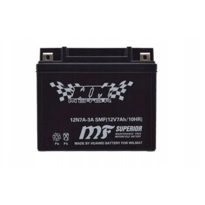Akumulator moto 12N7A-3A, 12V, 7Ah, AGM, 127x148x59mm