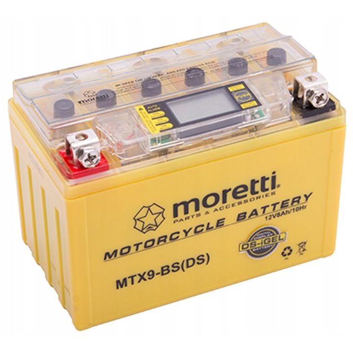 Akumulator Moretti AGM I-Gel 8Ah, 12V, LCD, 150x87x94mm