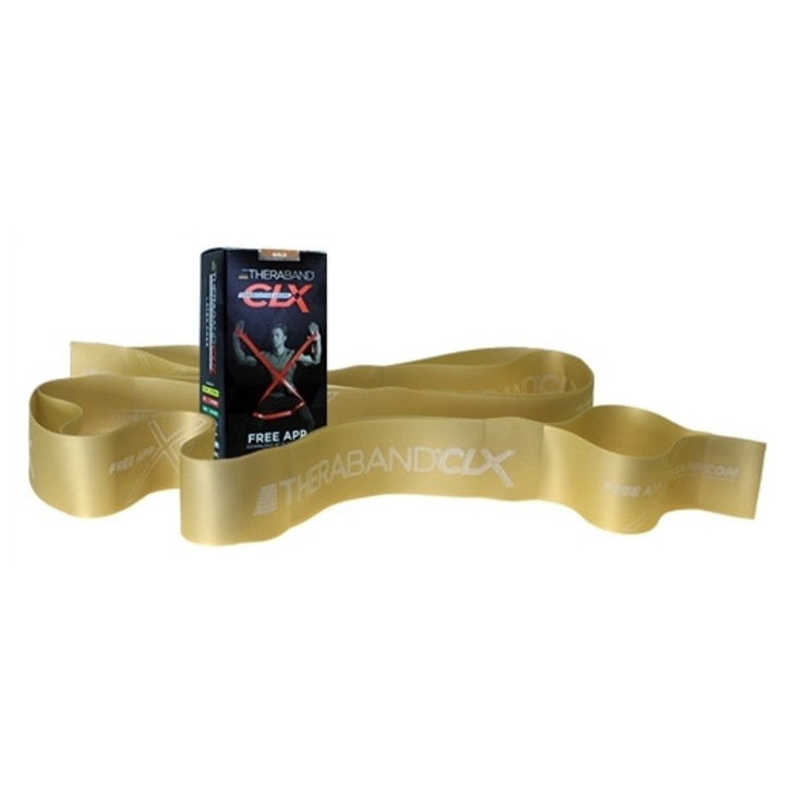 Лента за упражнения Thera-Band CLX, 11 примки, максимална устойчивост, 200x5см, златна