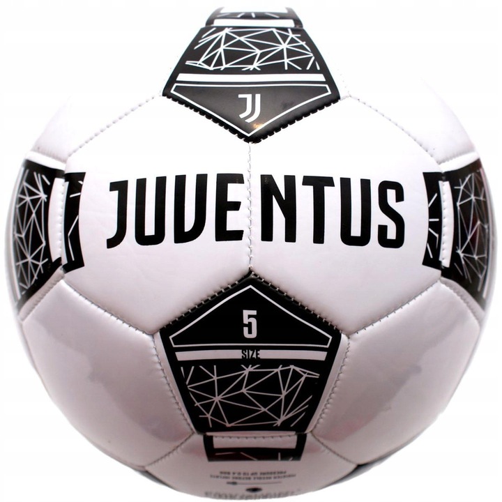 Minge fotbal JUVENTUS, dimensiune 5, 32 panouri, alb-negru