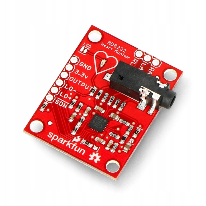 Едноканален монитор за сърдечен ритъм, Sparkfun, AD8232, 3,3V, аналогов изход