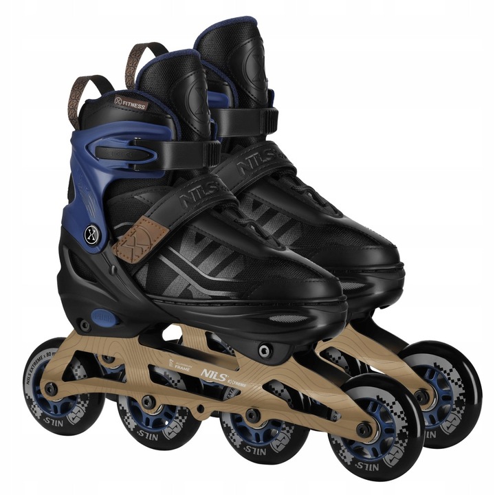 Role Nils Extreme, role reglabile, multicolor, 35-45, sistem de prindere cu clama, snur si velcro