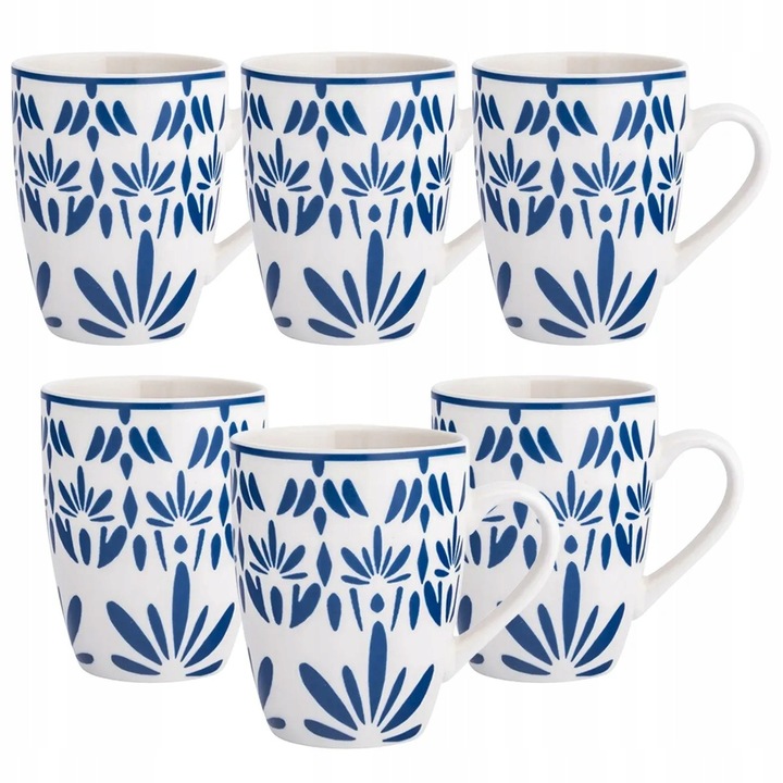 Set 6 cani pentru cafea si ceai 320 ml, Altom Design, albastru