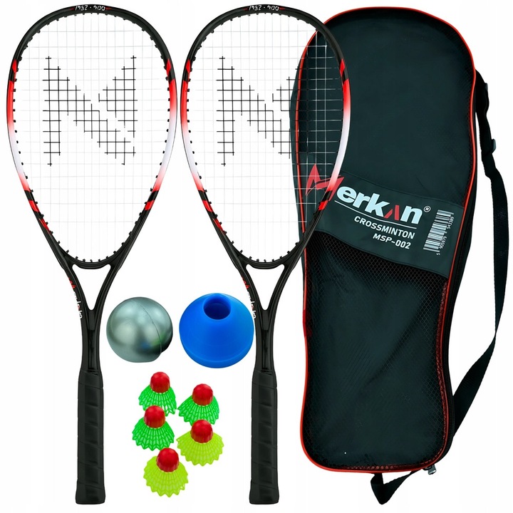 Комплект Crossminton Merkan MSP-002, 2 ракети, 5 перца, многоцветен, 58,9 см