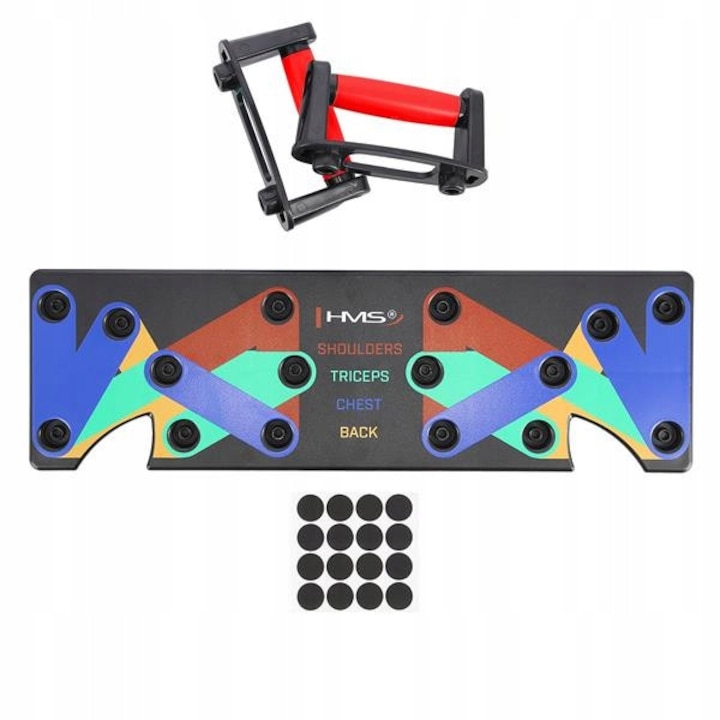 Deska multifunctionala pentru flotari PU10 MULTI, HMS, rosie, 18,3x60x1,9cm, suport 300kg