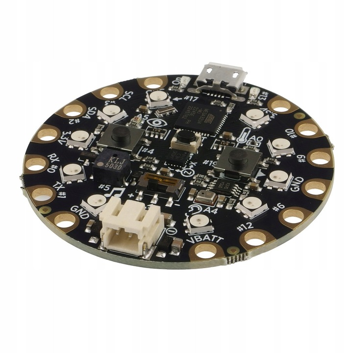 Образователна платка Adafruit Circuit Playground, микроконтролер ATmega32u4, 10 NeoPixel LED, 50,6 мм