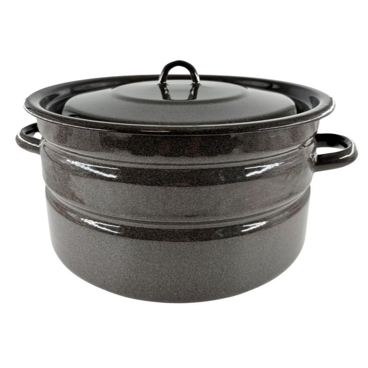 Емайлирана тенджера Igmar 16L, 32x28см, кафяв цвят, с капак
