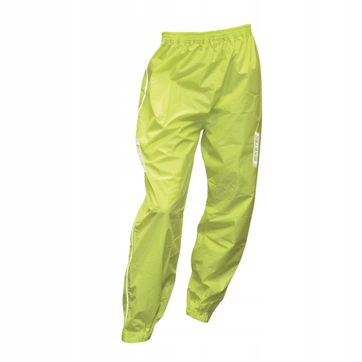 Pantaloni impermeabili Biketec All Weather Fluo, rezistenti la vant, cu elemente reflectorizante, husa de transport, culoare fluo, L