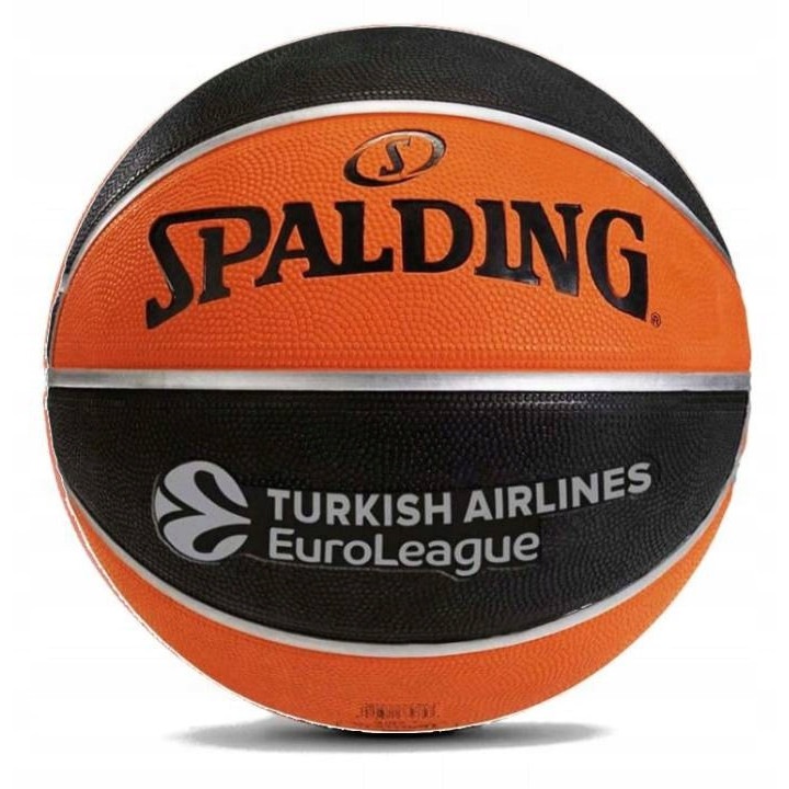 Minge de baschet Spalding TF-150 Varsity Euroleague, 27,5 inch, portocalie/neagra, set pentru antrenament