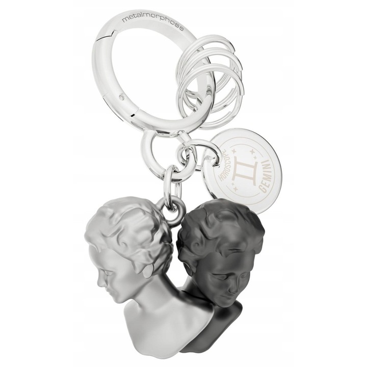 Metalmorphose kulcstartó készlet 12 csillagjegy kulcstartóval, ikrek, 3,5cm, rozsdamentes acél, többszínű