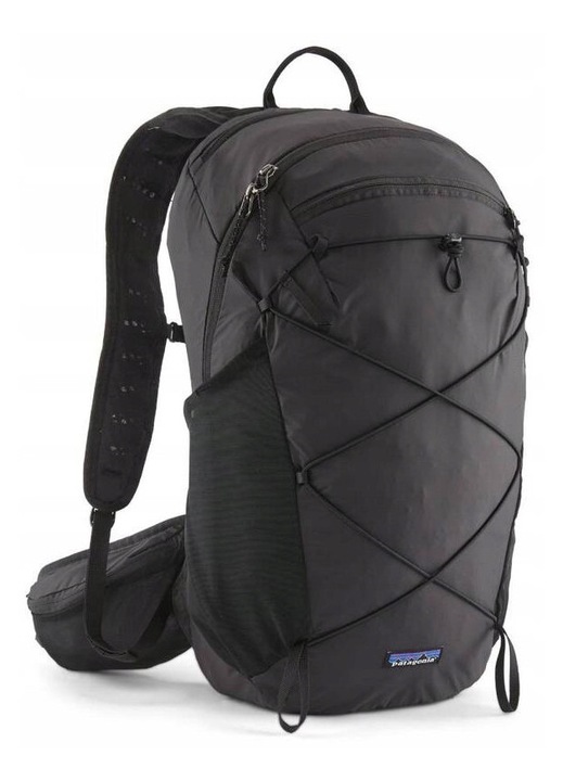 Patagonia Terravia Pack 22 l túra hátizsák, fekete, újrahasznosított anyag, vízálló, hidratációs rendszerrel